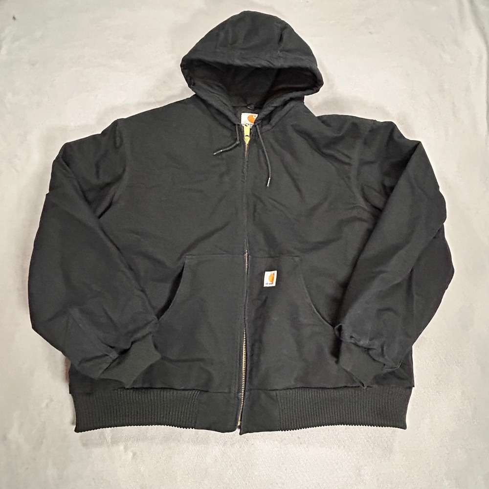 Carhartt J140-BLK Mens 2XL Black Duck Active Jacket Quilted Flannel Lined USA